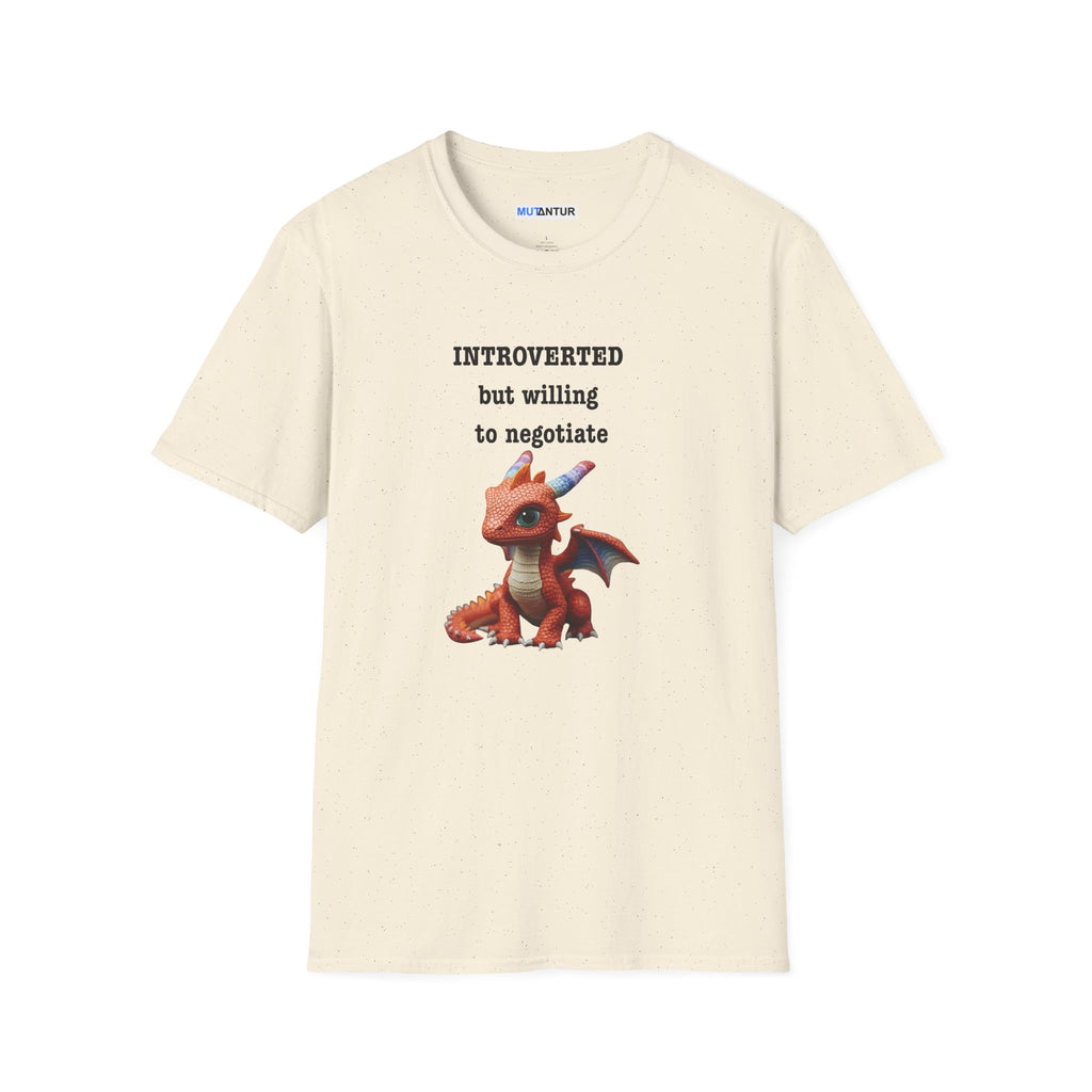 Introverted but Willing to Negotiate T-Shirt — Cute Dragon Graphic Tee - Mutantur Labs LLC