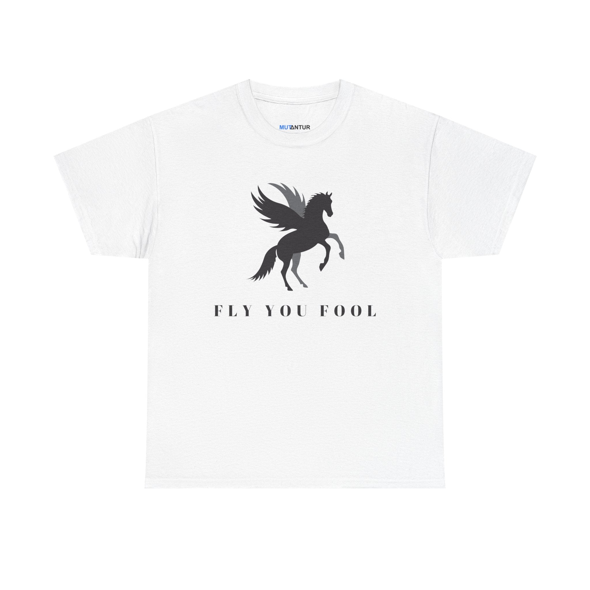 Pegasus silhouette Graphic T-Shirt: Fly You Fool Mythical Horse Tee - Mutantur Labs LLC