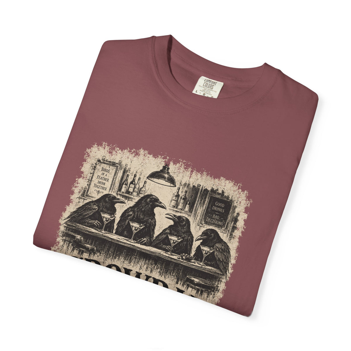 Crowbar Vintage Bar T-Shirt — Retro Crow Trio Pub Graphic Tee