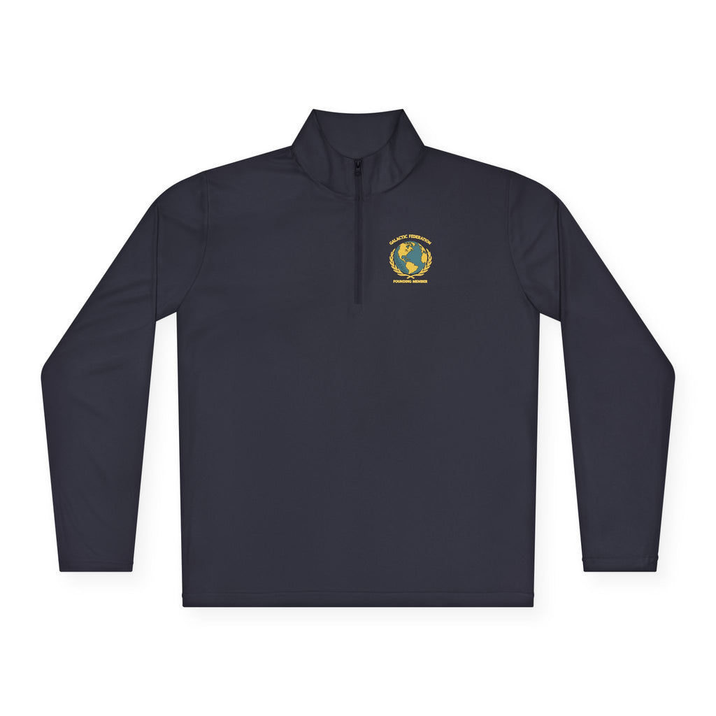 Galactic Federation Unisex Quarter-Zip Pullover - Comfortable, Stylish Outerwear for Outdoor Adventures - Mutantur Labs LLC