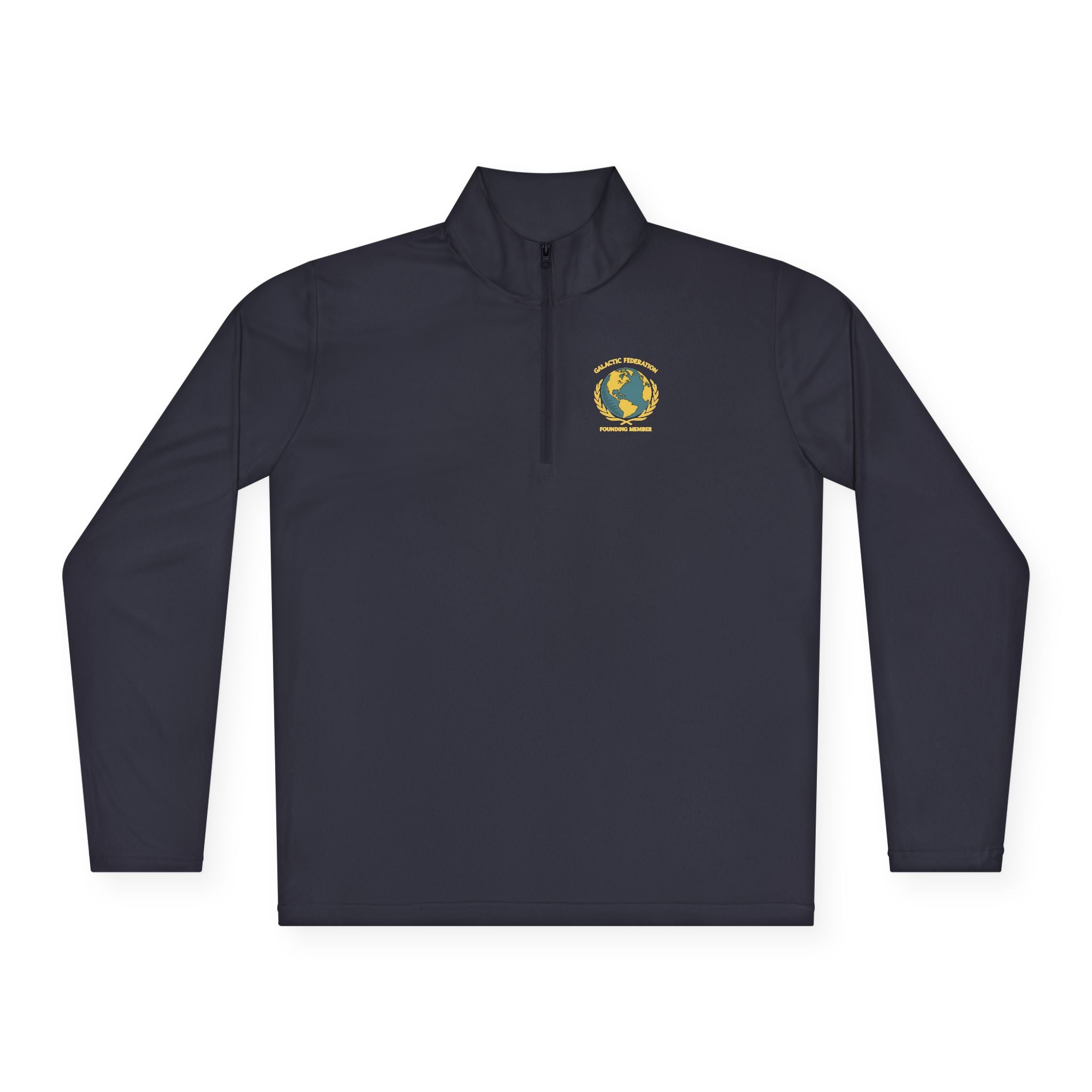 Galactic Federation Unisex Quarter-Zip Pullover - Comfortable, Stylish Outerwear for Outdoor Adventures - Mutantur Labs LLC