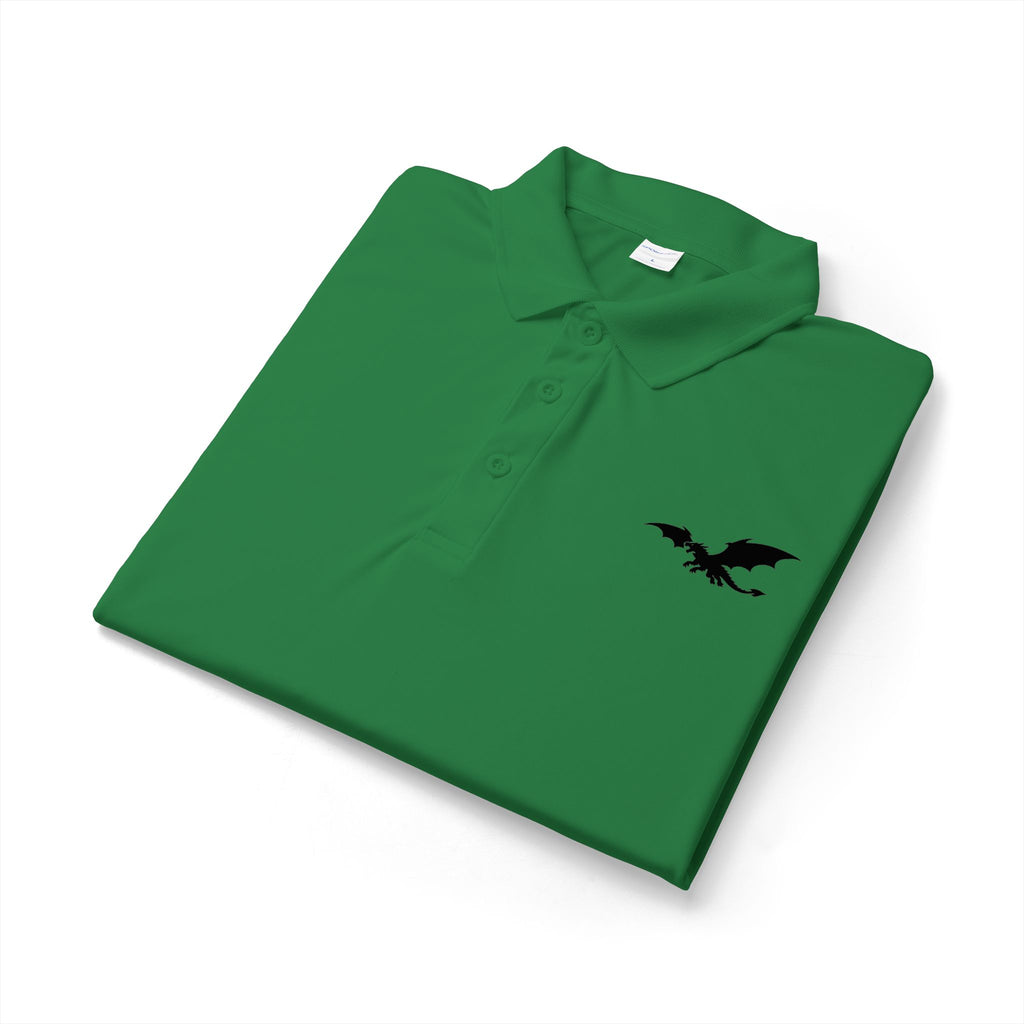 Dragon Icon Men’s Polo Shirt | Casual Fantasy Embroidered Polo - Mutantur Labs LLC