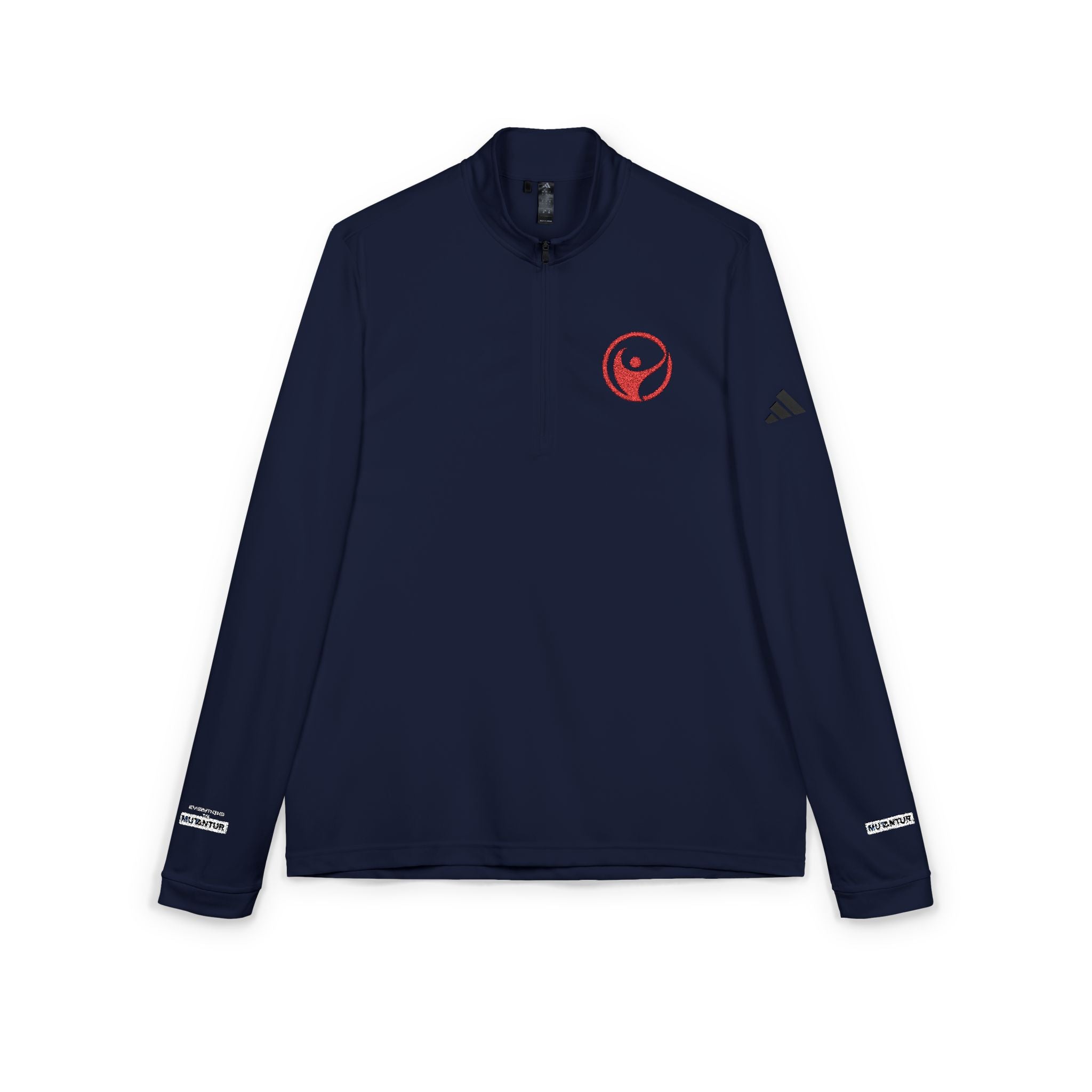 Adidas® Quarter-Zip Pullover with Red Intrepid Logo | UPF 50+ Lightweight Performance Layer - Mutantur Labs LLC