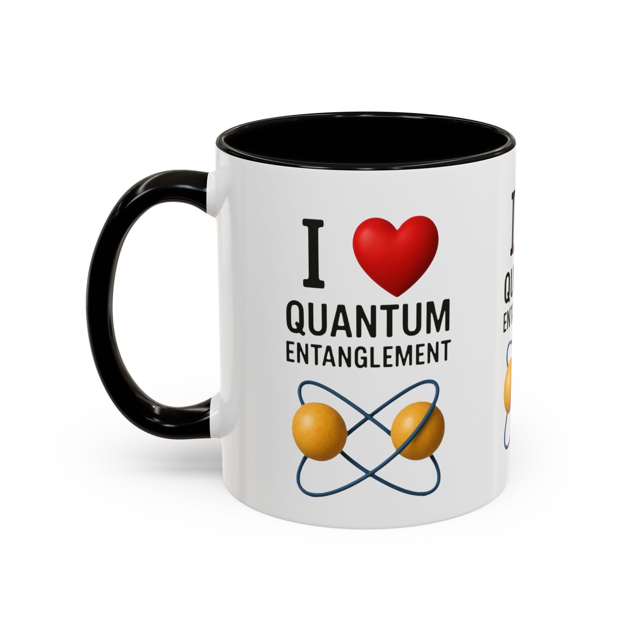 I Love Quantum Entanglement Mug | Funny Science Coffee Cup - Mutantur Labs LLC