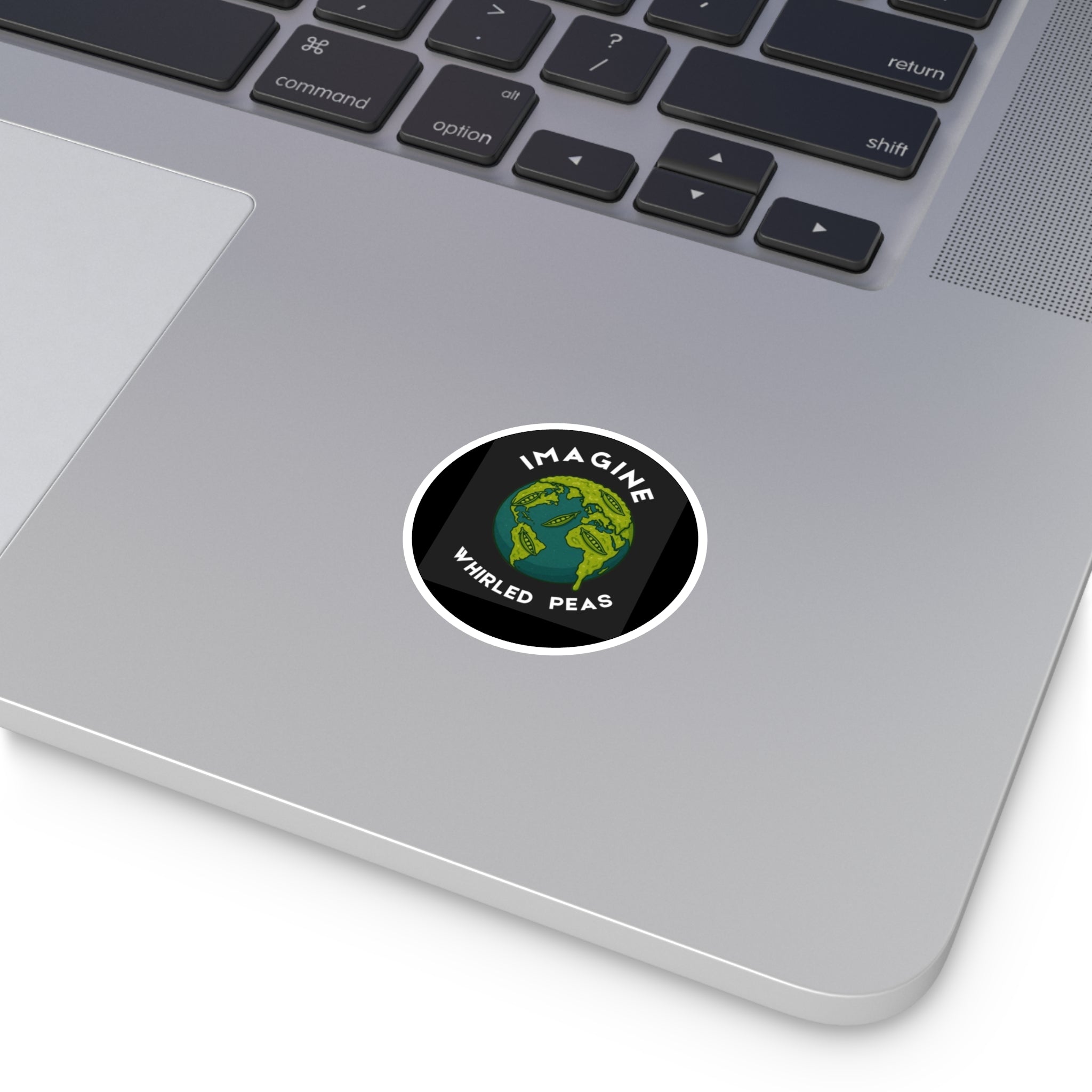 Imagine Whirled Peas Sticker – Playful World Peace Pun Vinyl Decal - Mutantur Labs LLC