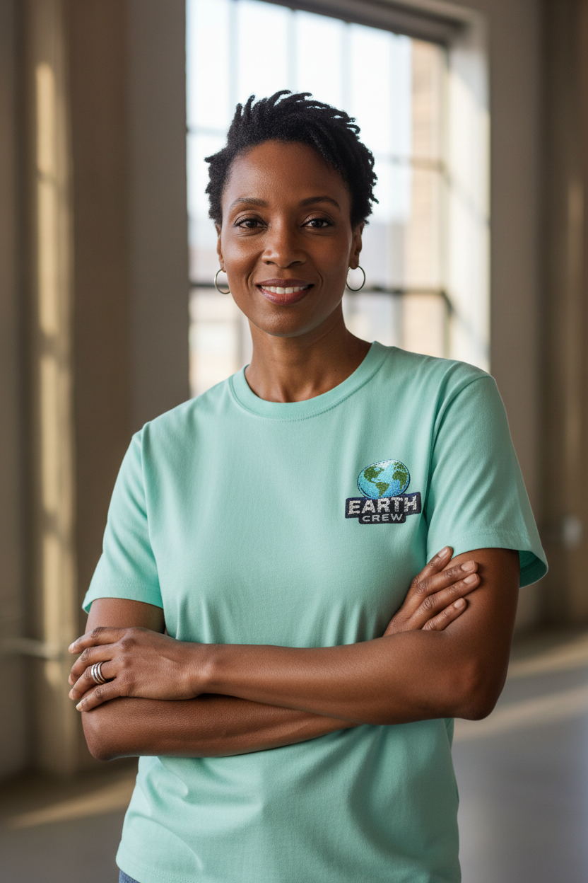 'Earth Crew' Embroidered Earth Comfort Colors Graphic Tee