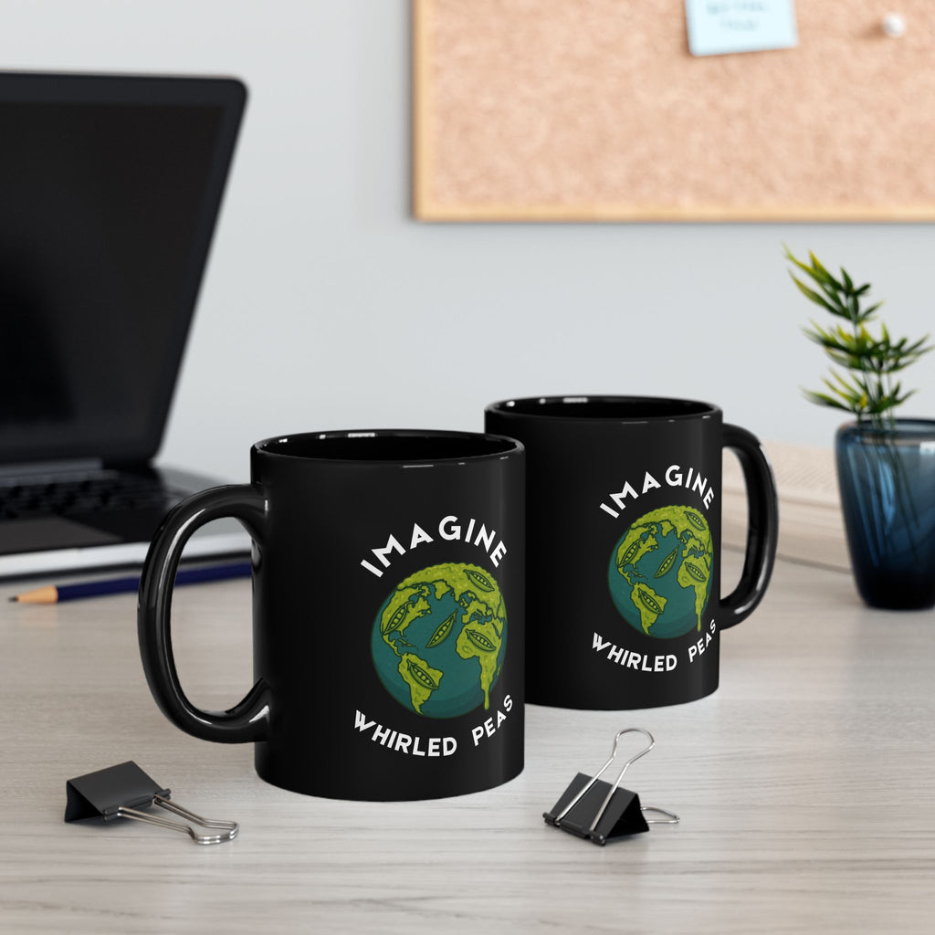 Imagine Whirled Peas Mug | Funny World Peace Pun Coffee Cup - Mutantur Labs LLC