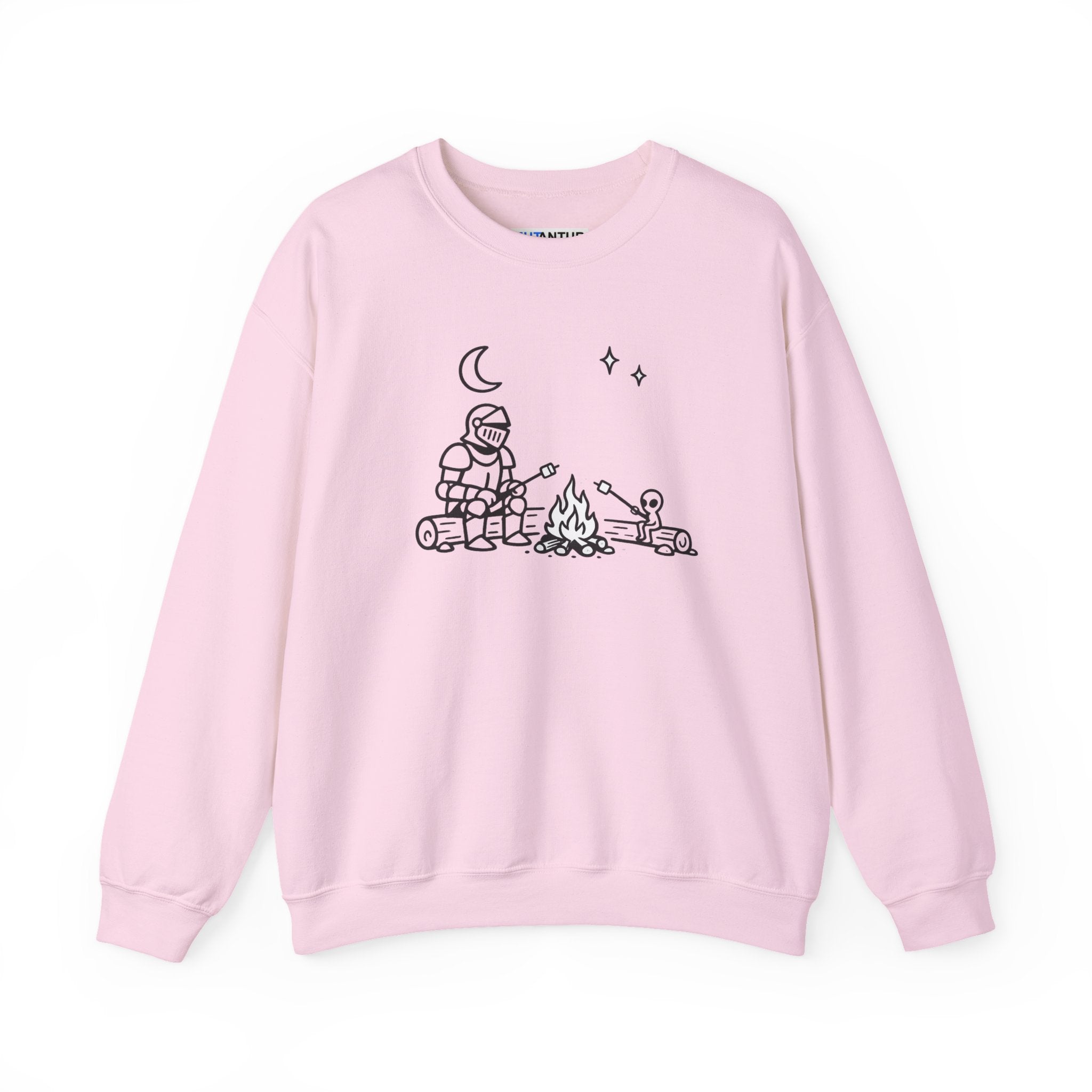 Camping Knight and Alien Crewneck Sweatshirt - Mutantur Labs LLC