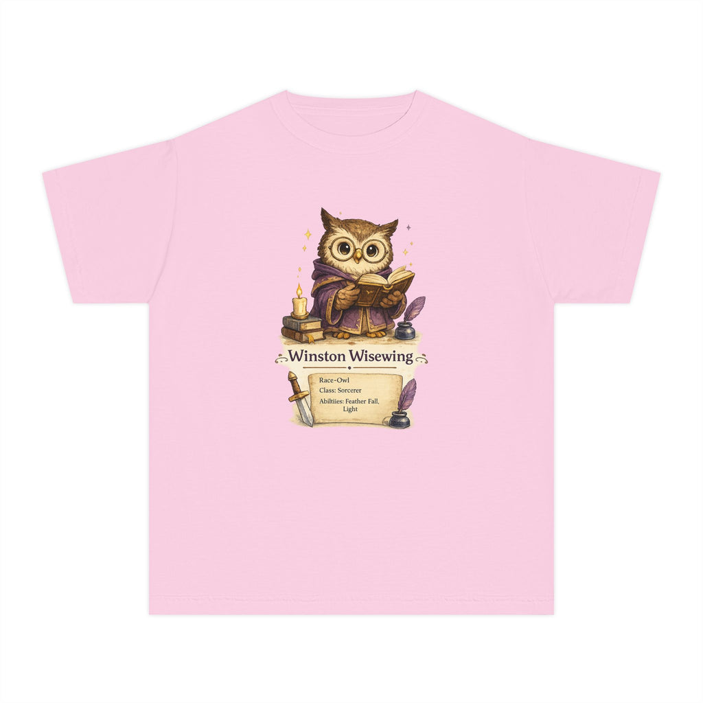 Winston Wisewing Cute Sorcerer Owl Kids Character Tee