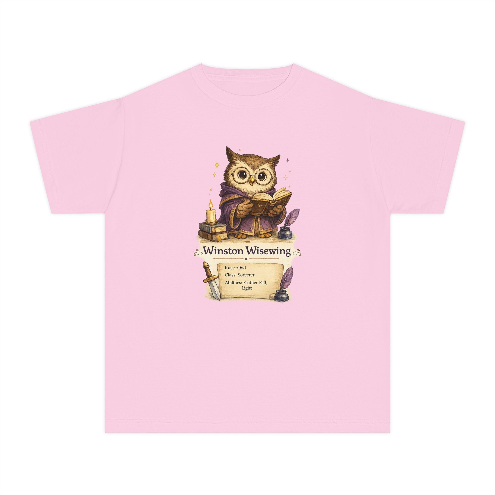 Winston Wisewing Cute Sorcerer Owl Kids Character Tee