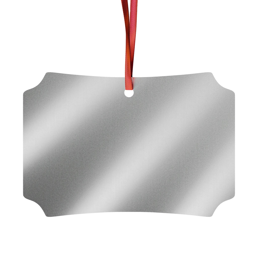 back of the ornament Metallic object with a red handle on a white background