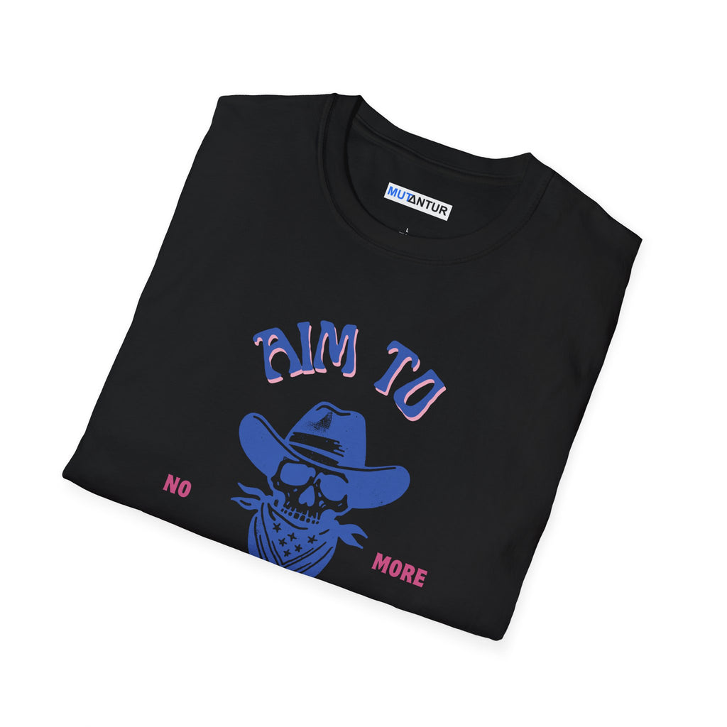 Aim to Misbehave No more Runnin' Skull Cowboy Graphic Tee - Mutantur Labs LLC