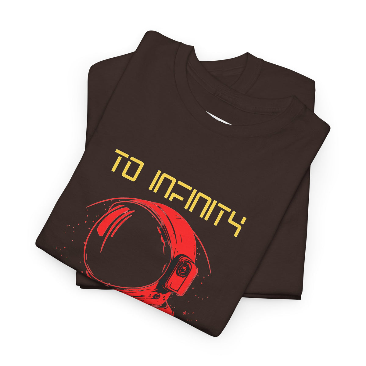 To Infinity and Beyond retro astronaut graphic tee in brown, folded flat lay