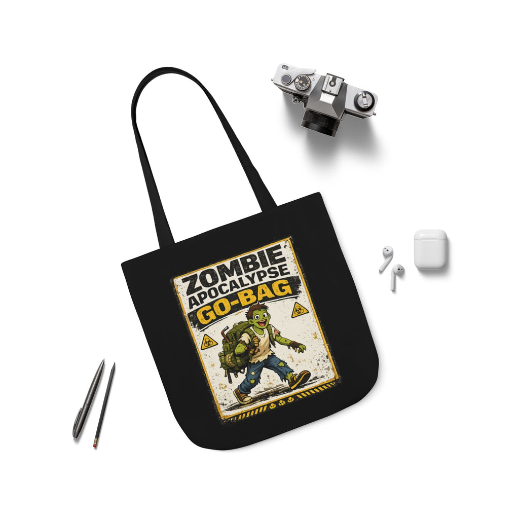 Zombie Apocalypse Go-Bag Tote Bag | Retro Survival Graphic - Mutantur Labs LLC