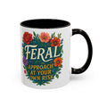 Feral Approach at Your Own Risk Mug — Floral Illustration Ceramic Coffee Cup - Mutantur Labs LLC