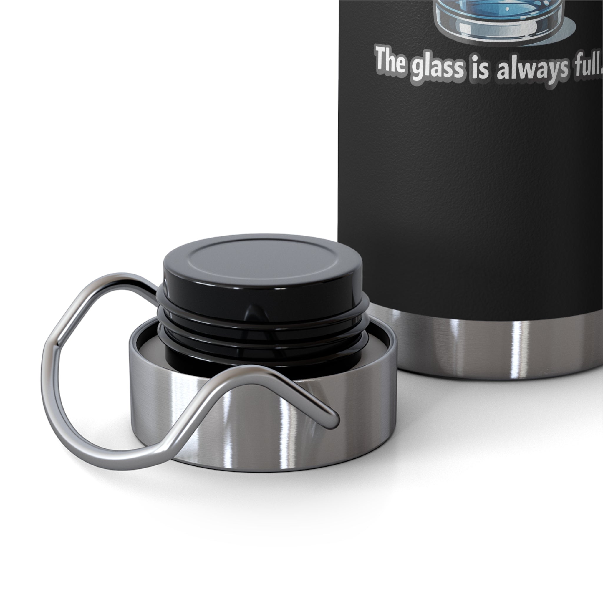 Technically the Glass is Always full, Copper Vacuum Insulated Bottle - Mutantur Labs LLC