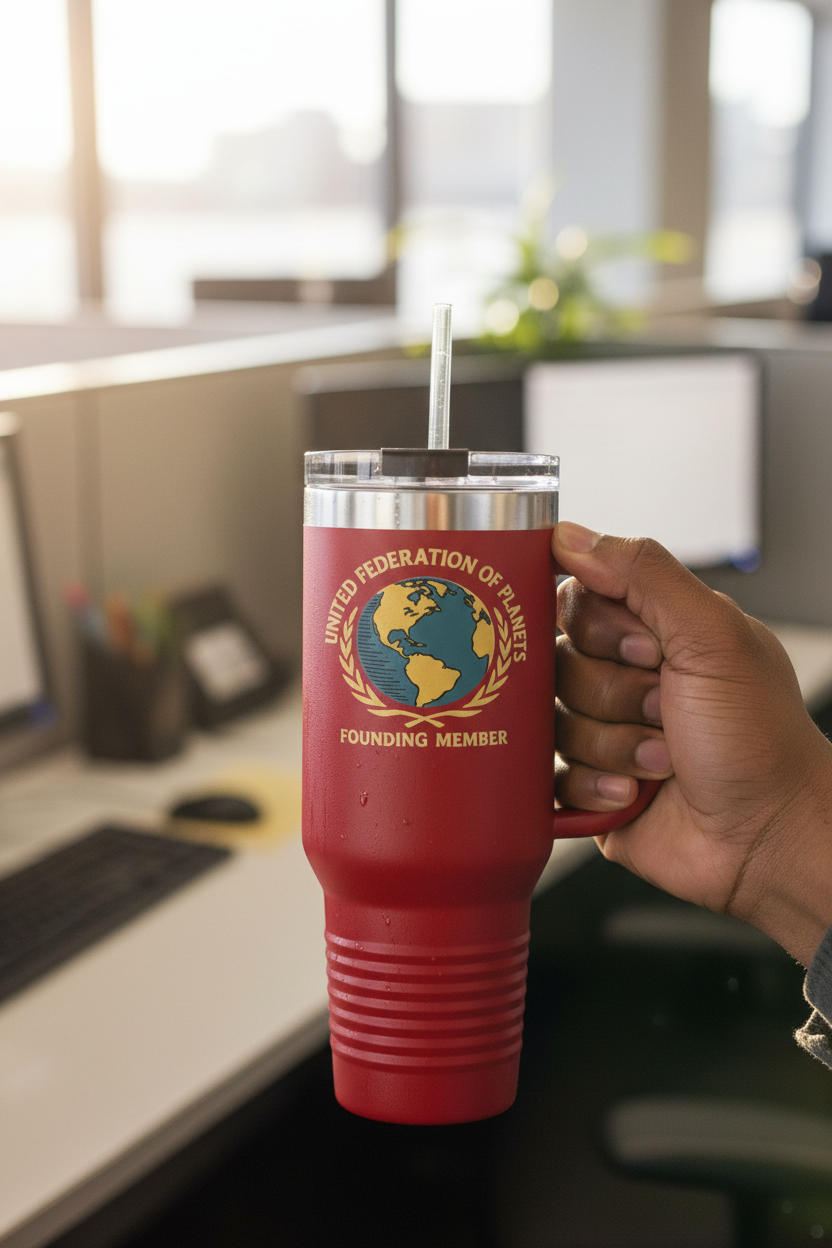 40oz Insulated Travel Mug — 'United Federation of Planets' Founding Member Travel Tumbler