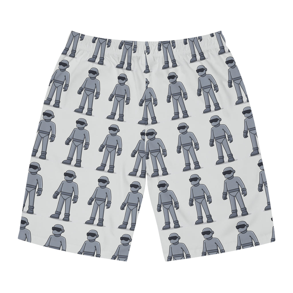 Got Gort Robot Board Shorts – Men’s Sci-Fi Swim Trunks - Mutantur Labs LLC