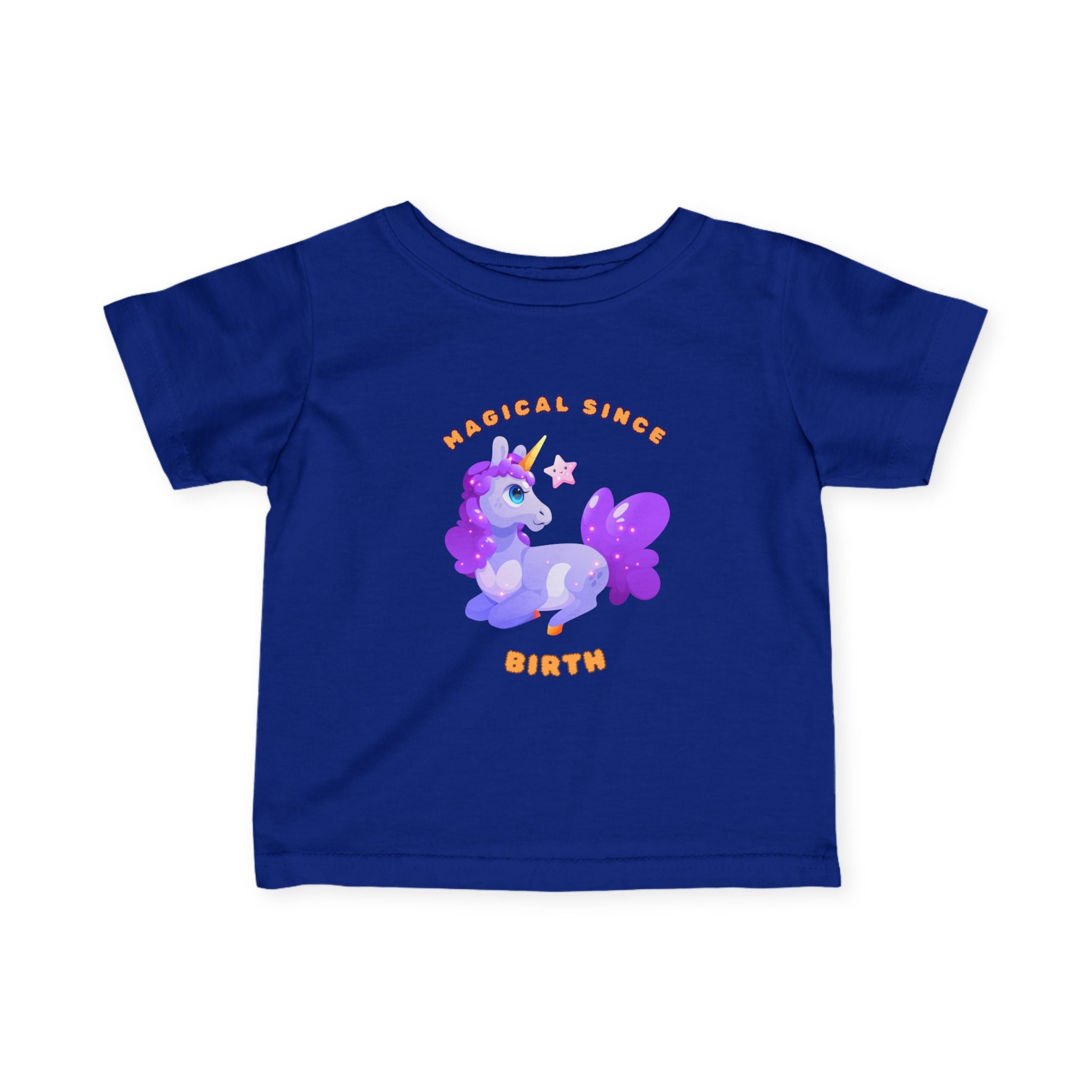 Infant Tee — "Magical Since Birth" Cute Purple Unicorn Baby Shirt - Mutantur Labs LLC