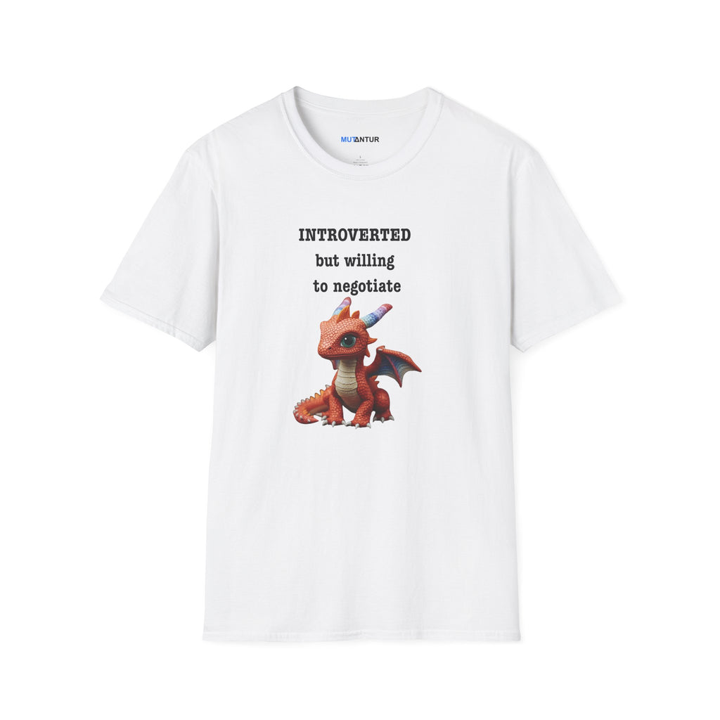 Introverted but Willing to Negotiate T-Shirt — Cute Dragon Graphic Tee - Mutantur Labs LLC