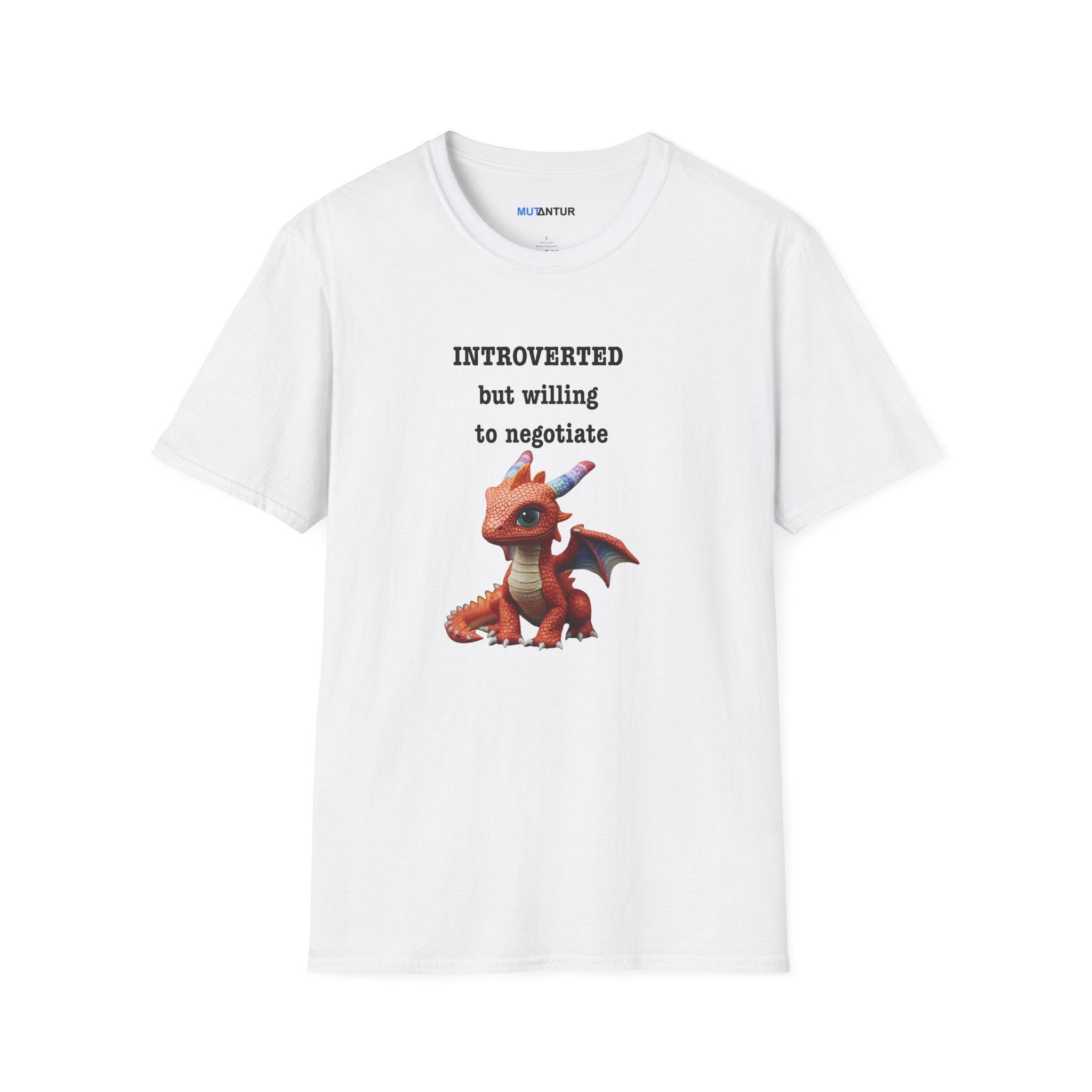 Introverted but Willing to Negotiate T-Shirt — Cute Dragon Graphic Tee - Mutantur Labs LLC