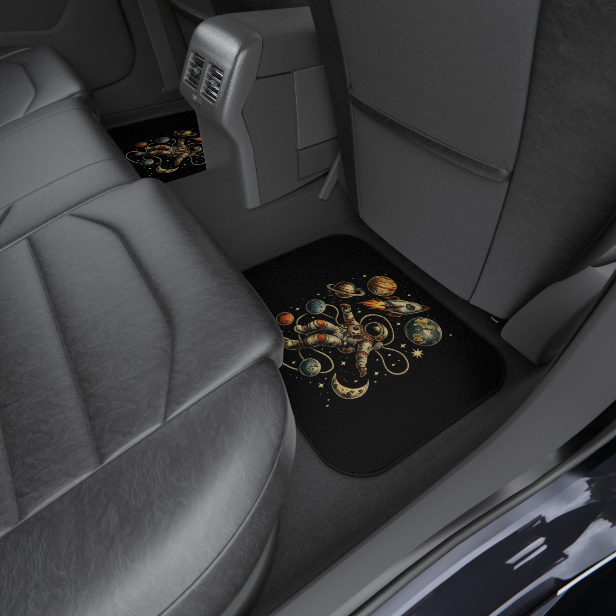 Car Mats Astronaut and Planets | Space Rocket Floor Mats Set of 4 - Mutantur Labs LLC
