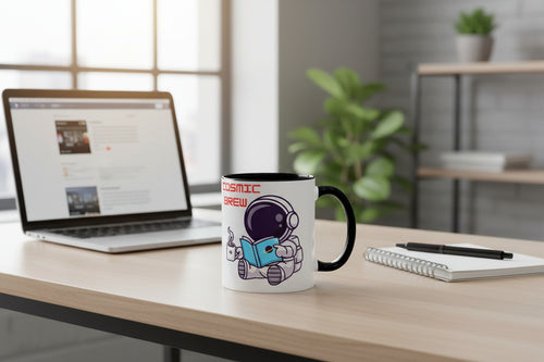 Cosmic Brew Astronaut Coffee Mug — Accent Ceramic Mug for Space Lovers - Mutantur Labs LLC