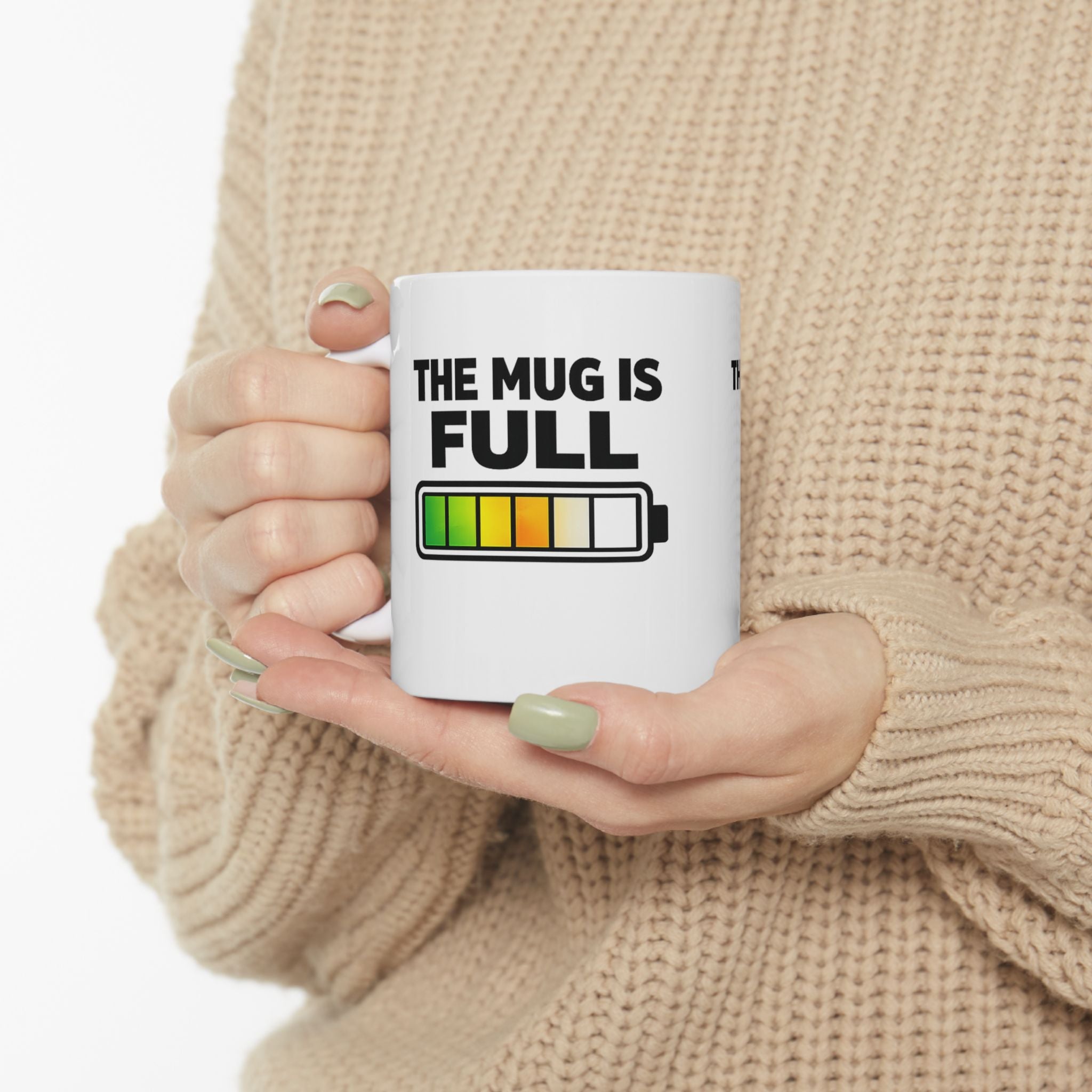 Social Battery Is Now funny ceramic coffee mug, gift-ready view