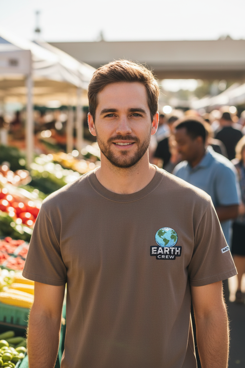 'Earth Crew' Embroidered Earth Comfort Colors Graphic Tee