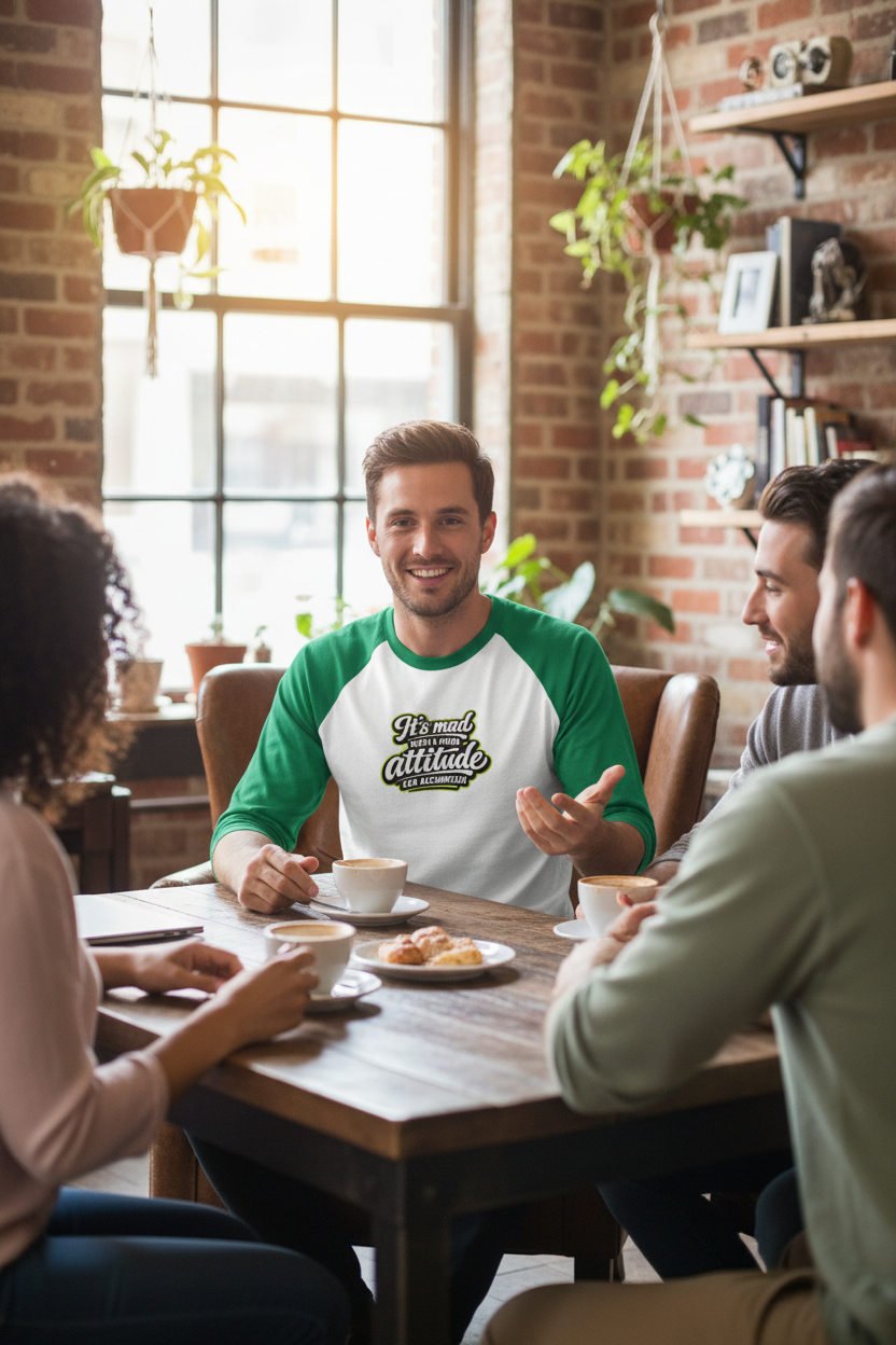 Raglan Shirt — “It’s Mad What a Good Attitude Can Accomplish” Graphic
