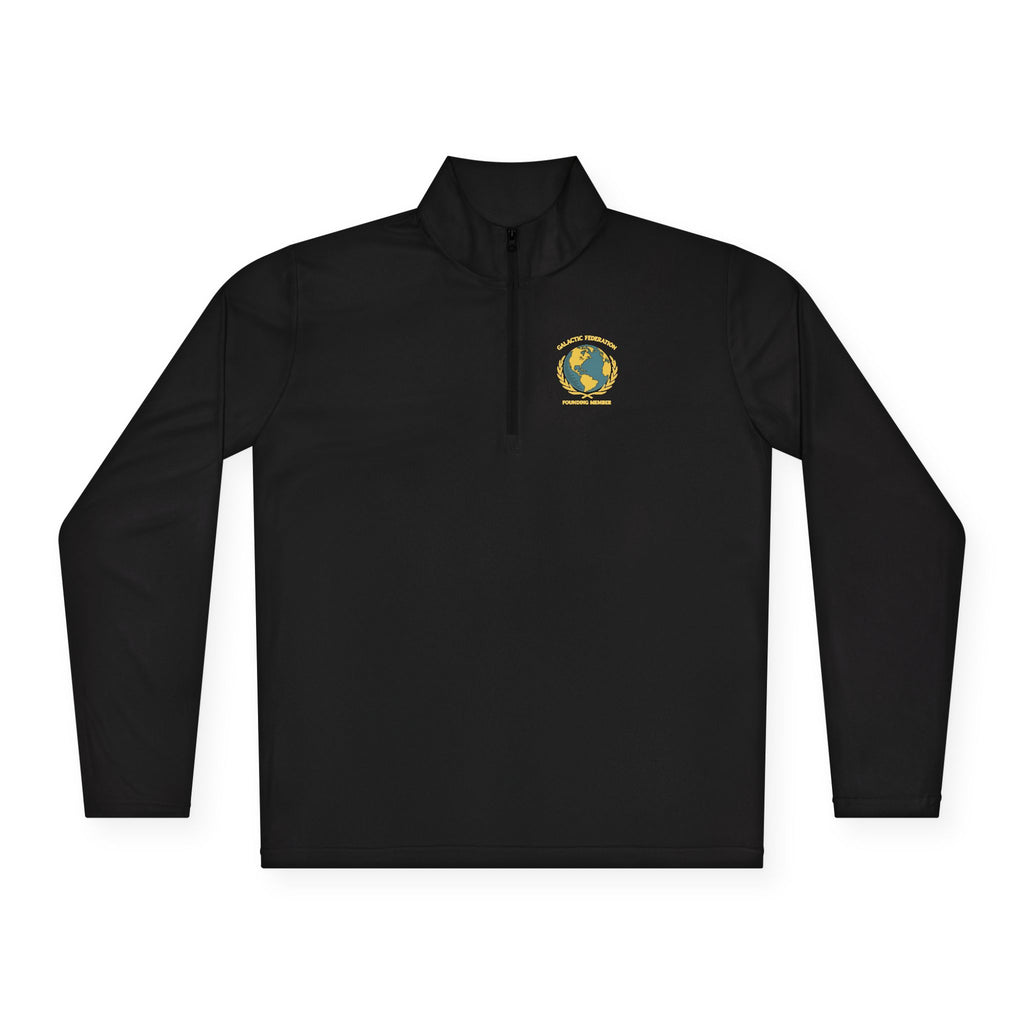 Galactic Federation Unisex Quarter-Zip Pullover - Comfortable, Stylish Outerwear for Outdoor Adventures - Mutantur Labs LLC