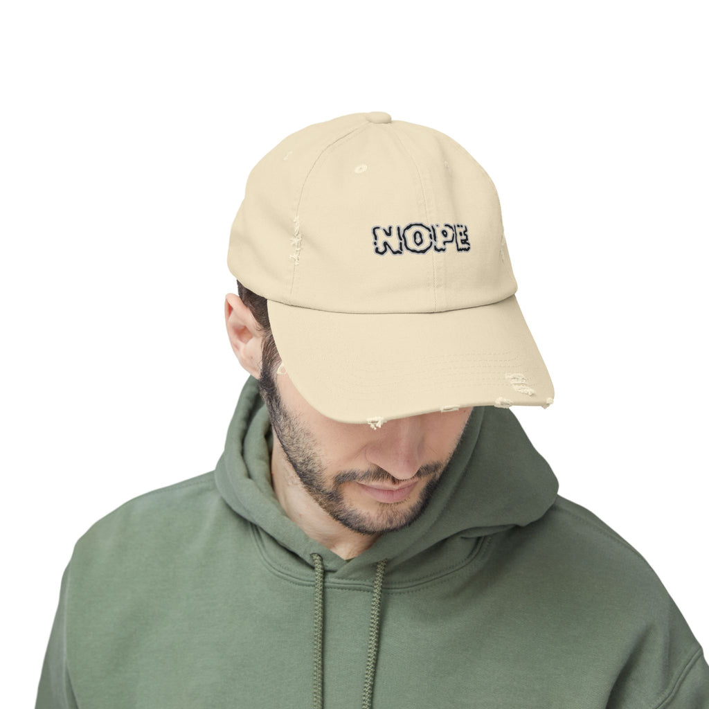NOPE Distressed Cap Funny Hat - Mutantur Labs LLC