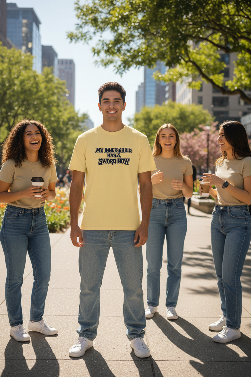 “My Inner Child Has a Sword Now” Comfort Colors Tee