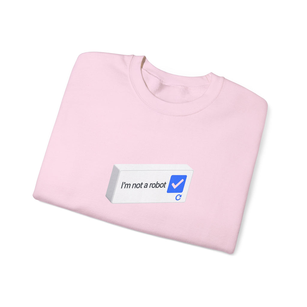 I'm Not a Robot checkbox graphic Sweatshirt | CAPTCHA humor