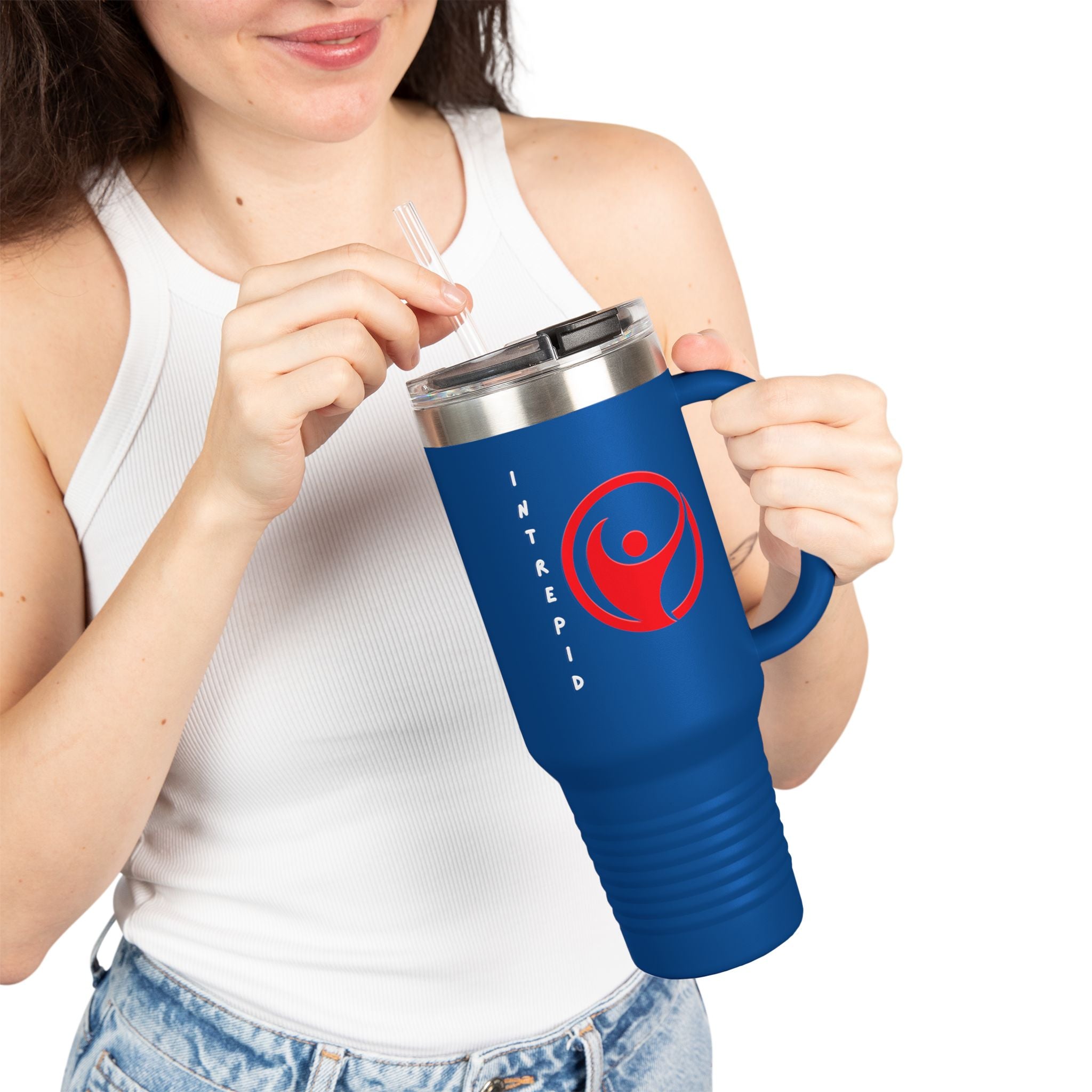 Intrepid Human Figure Logo 40oz Travel Mug Insulated Adventure Tumbler - Mutantur Labs LLC