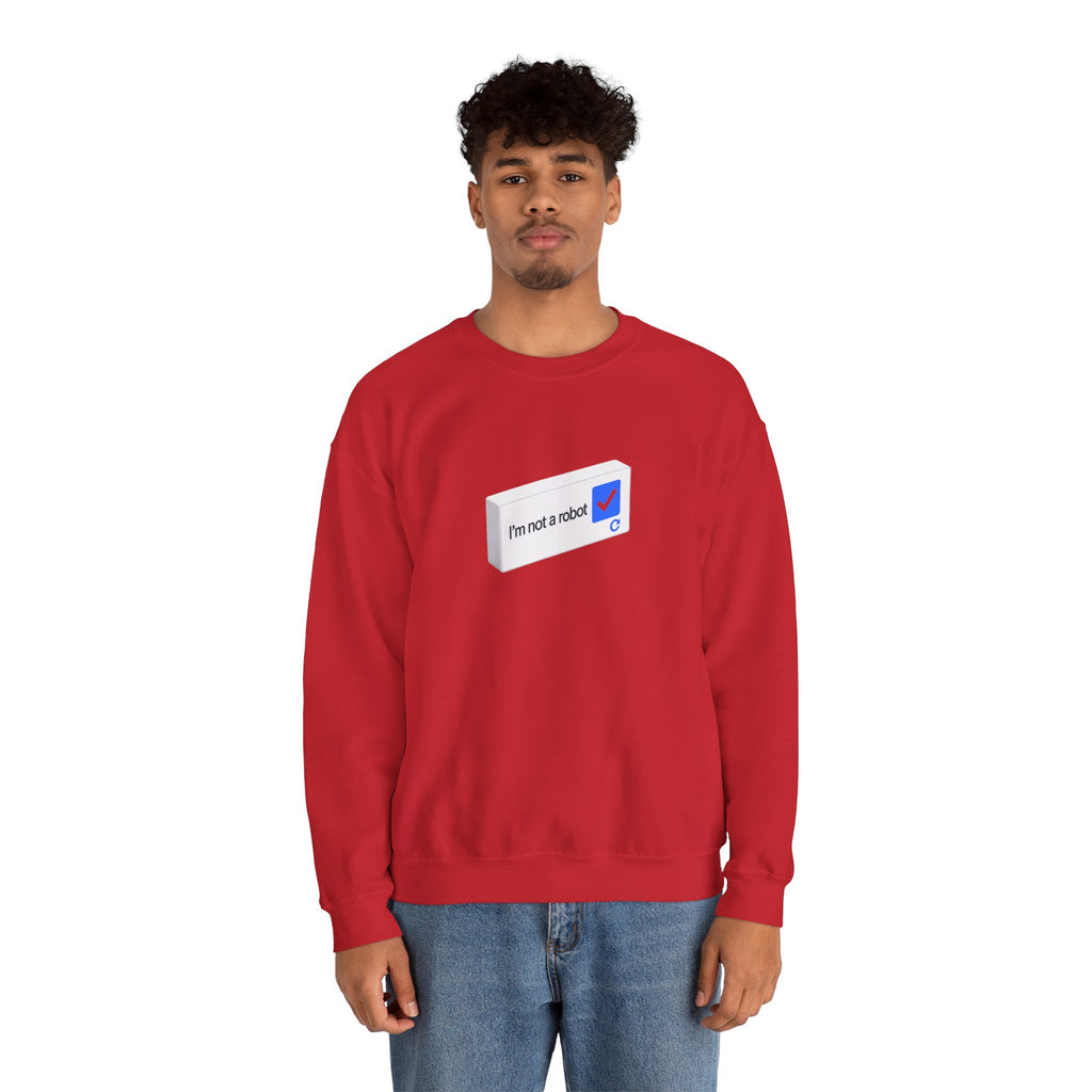 I'm Not a Robot checkbox graphic Sweatshirt | CAPTCHA humor