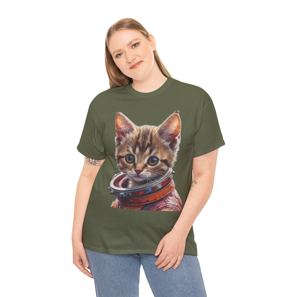 Astronaut Kitty Unisex Heavy Cotton Tee