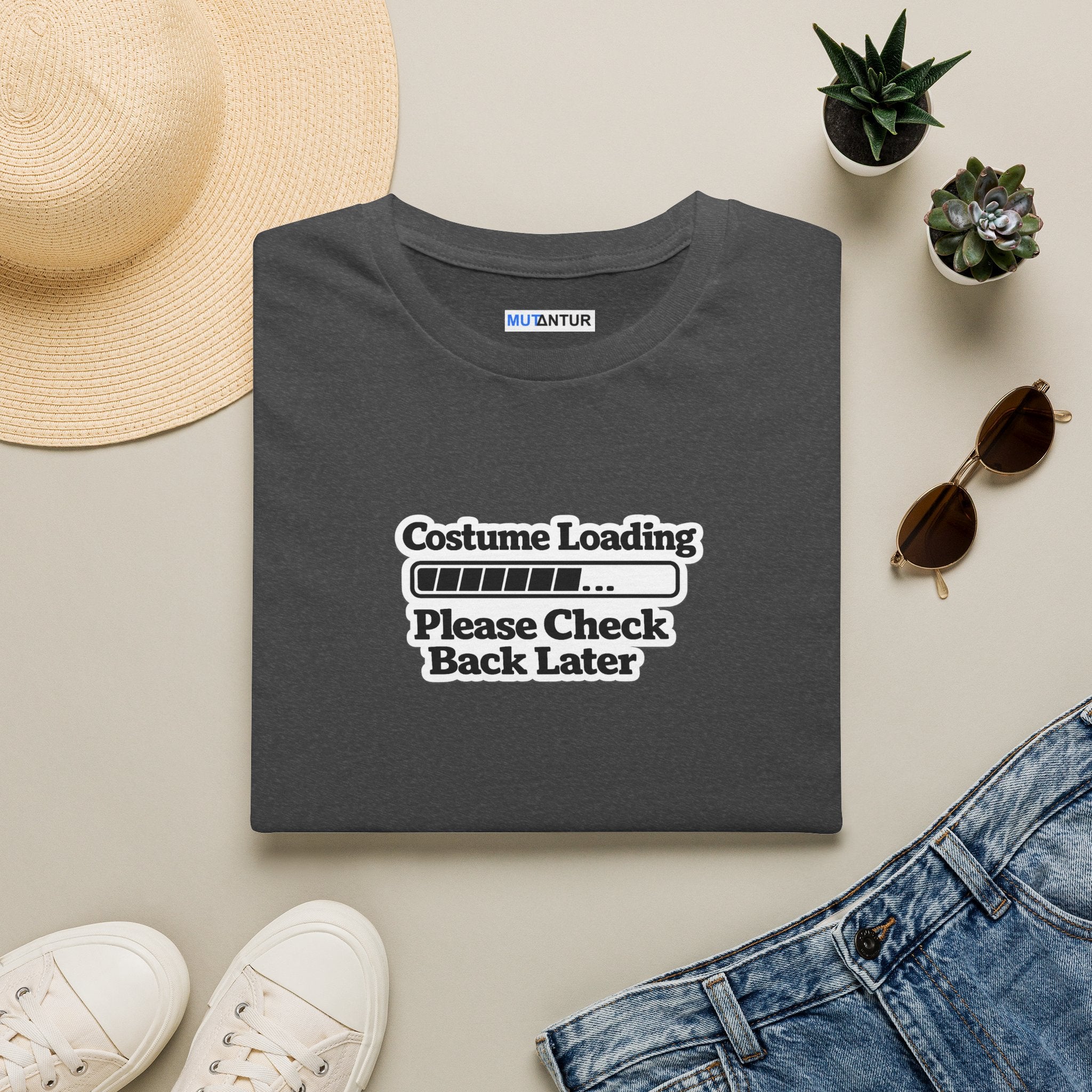 Costume Loading T-Shirt — "Please Check Back Later" Graphic Tee
