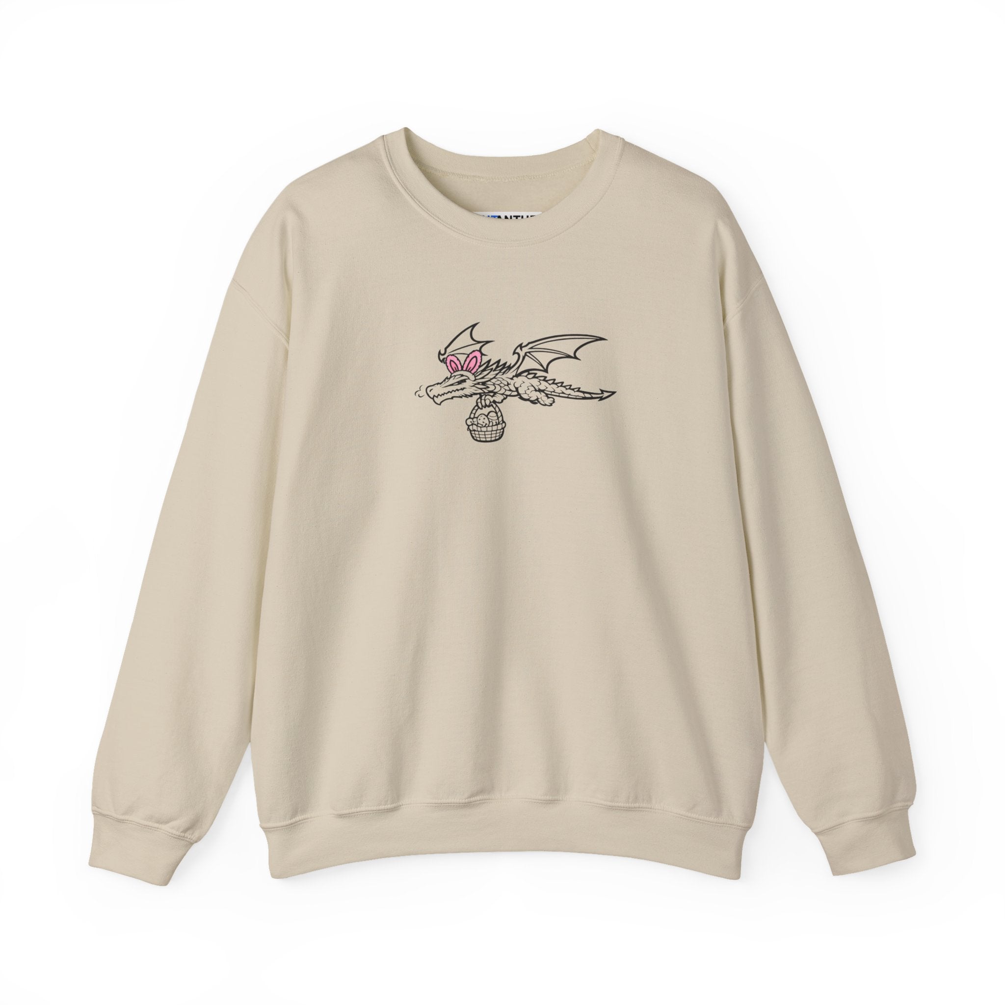 Easter Dragon Holding Easter Basket Crewneck Sweatshirt - Mutantur Labs LLC