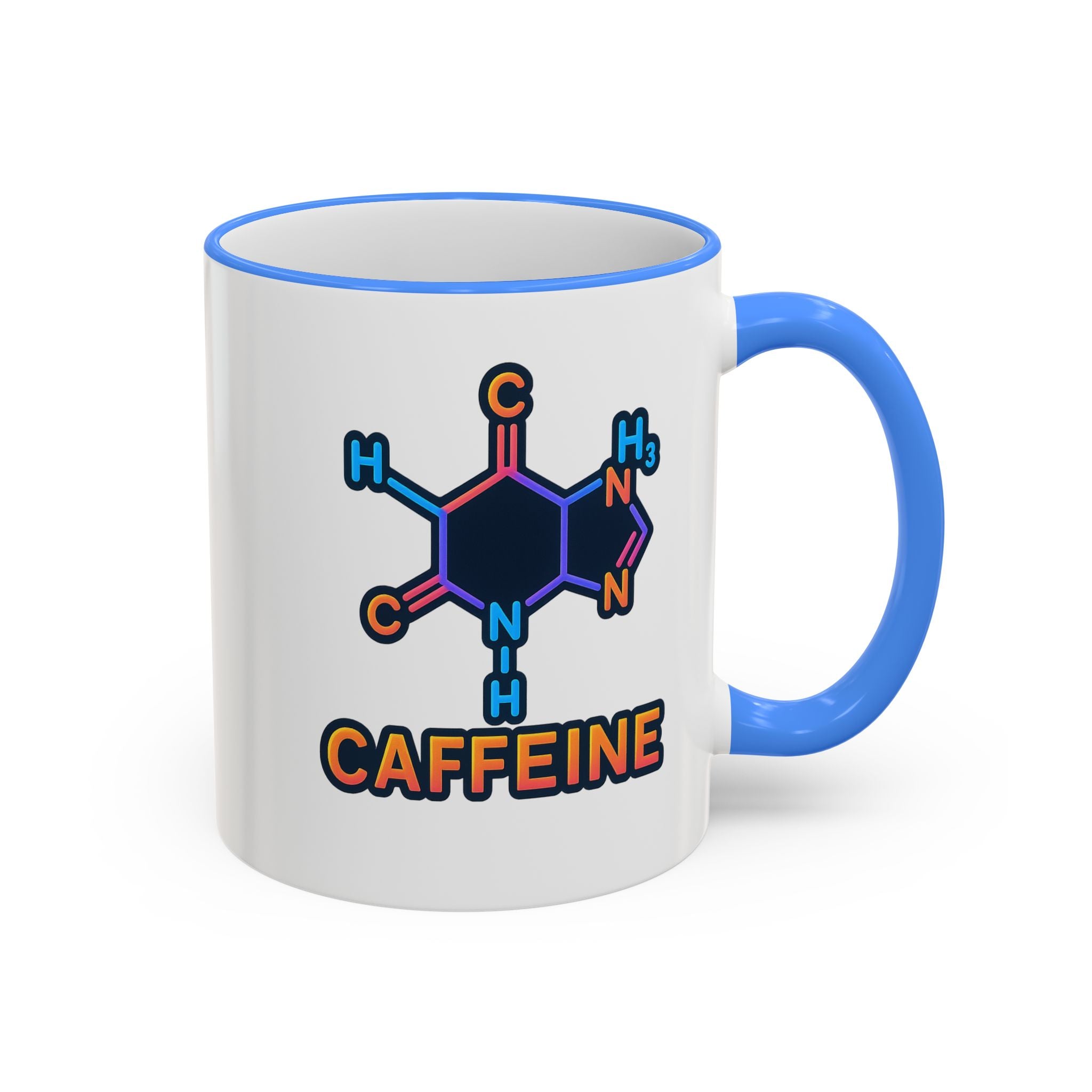 Caffeine Mug | Accent Rim and Handle Coffee Cup - Mutantur Labs LLC