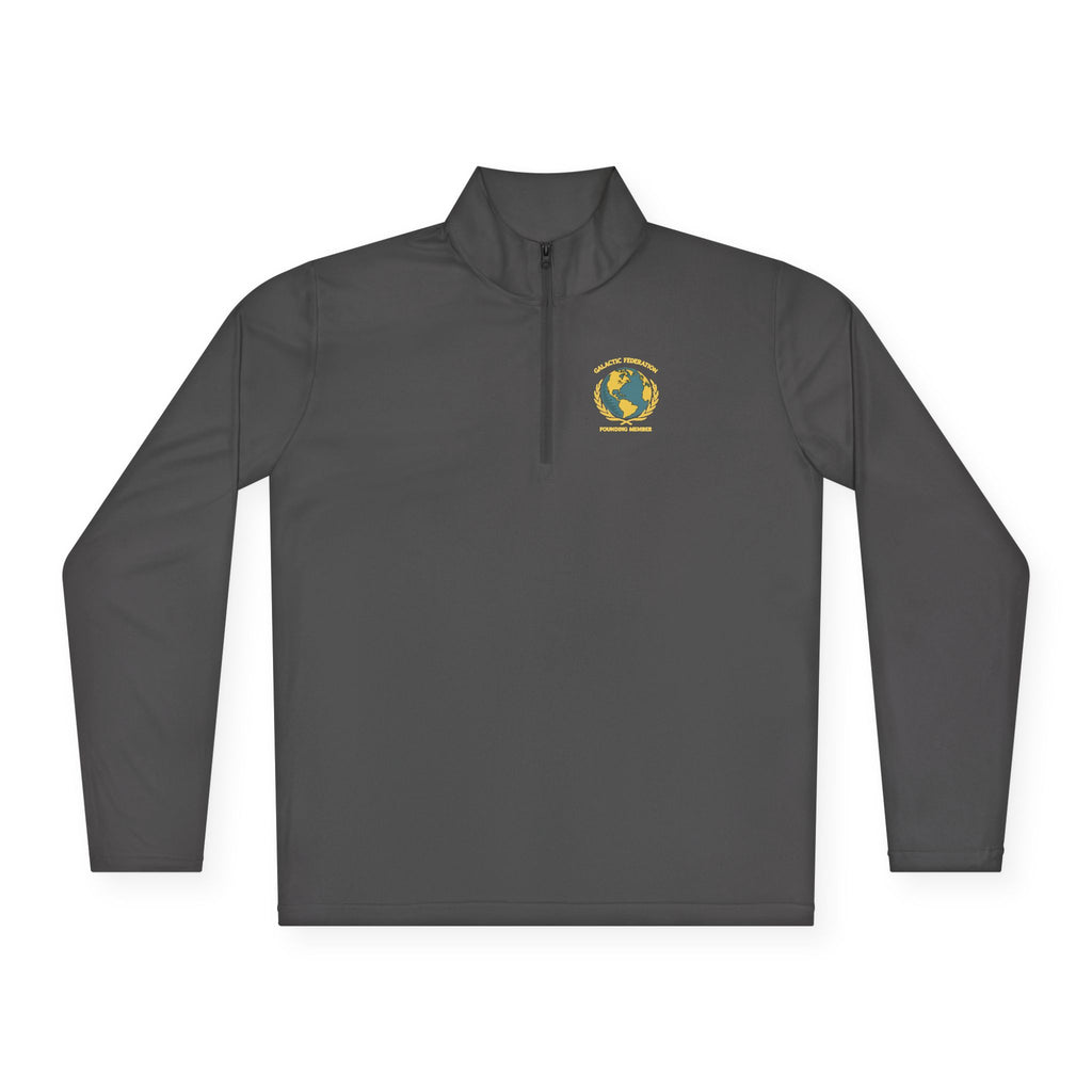 Galactic Federation Unisex Quarter-Zip Pullover - Comfortable, Stylish Outerwear for Outdoor Adventures - Mutantur Labs LLC
