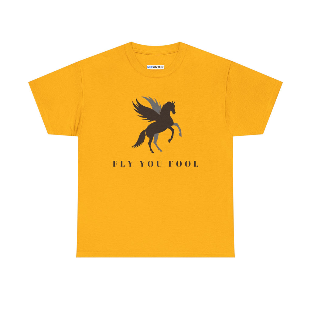 Pegasus silhouette Graphic T-Shirt: Fly You Fool Mythical Horse Tee - Mutantur Labs LLC