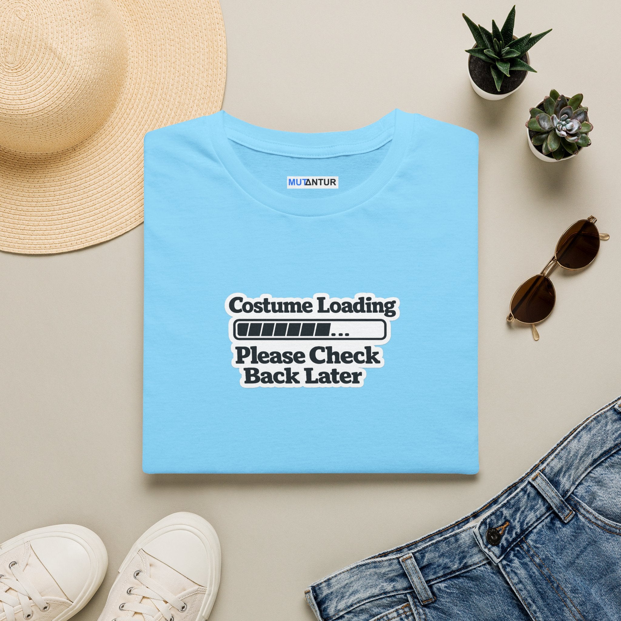 Costume Loading T-Shirt — "Please Check Back Later" Graphic Tee
