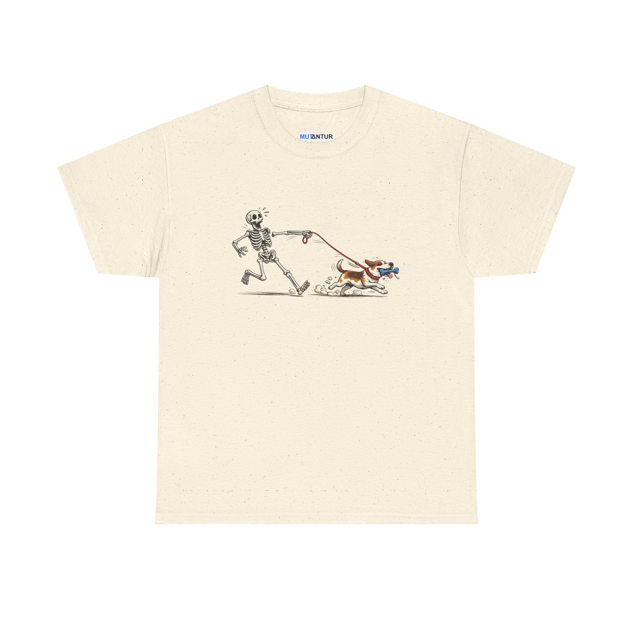 Skeleton Walking Dog T-Shirt | Funny Halloween Pet Graphic Tee - Mutantur Labs LLC