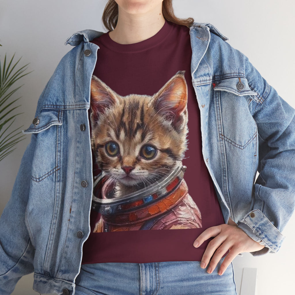 Astronaut Kitty Unisex Heavy Cotton Tee - Mutantur Labs LLC
