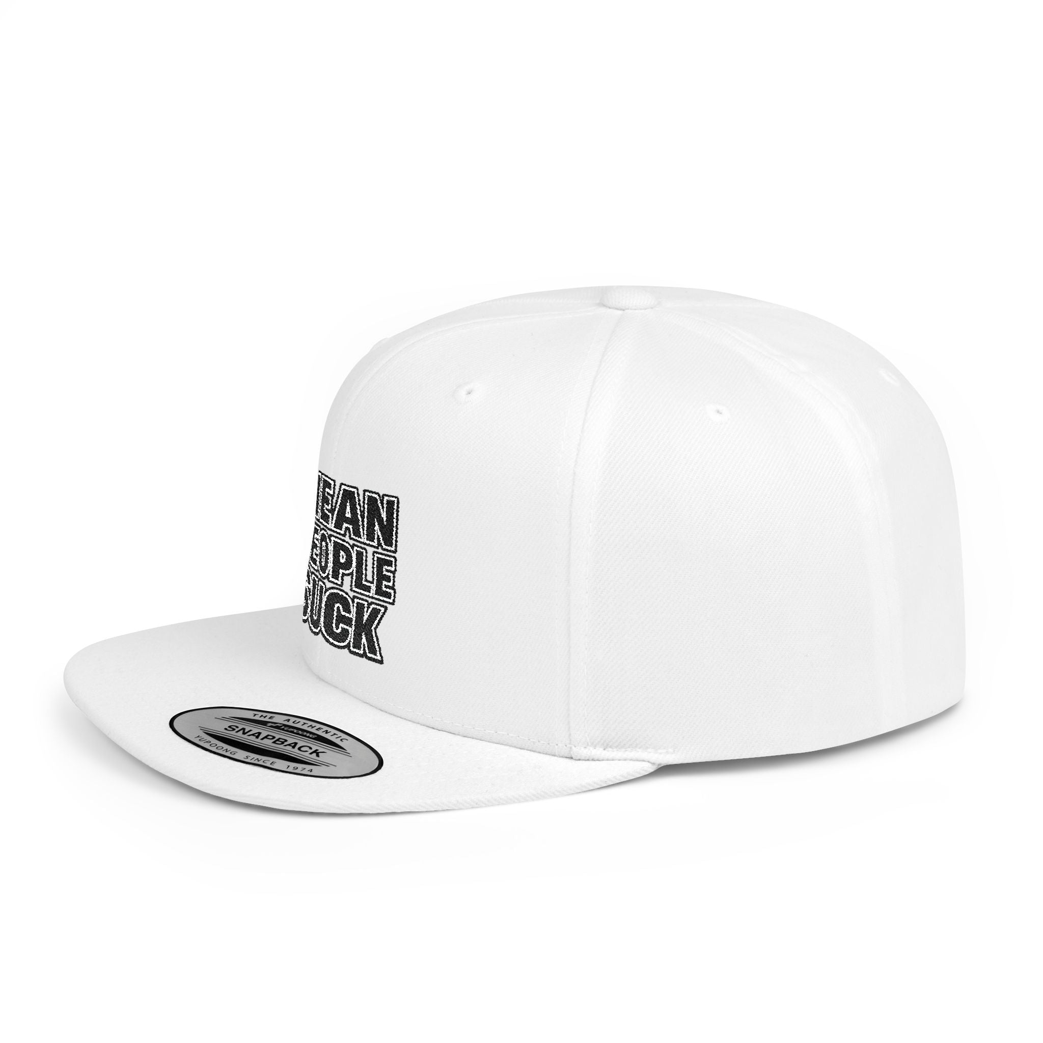 Mean People Suck Flat Bill Snapback — Embroidered Patch Cap - Mutantur Labs LLC