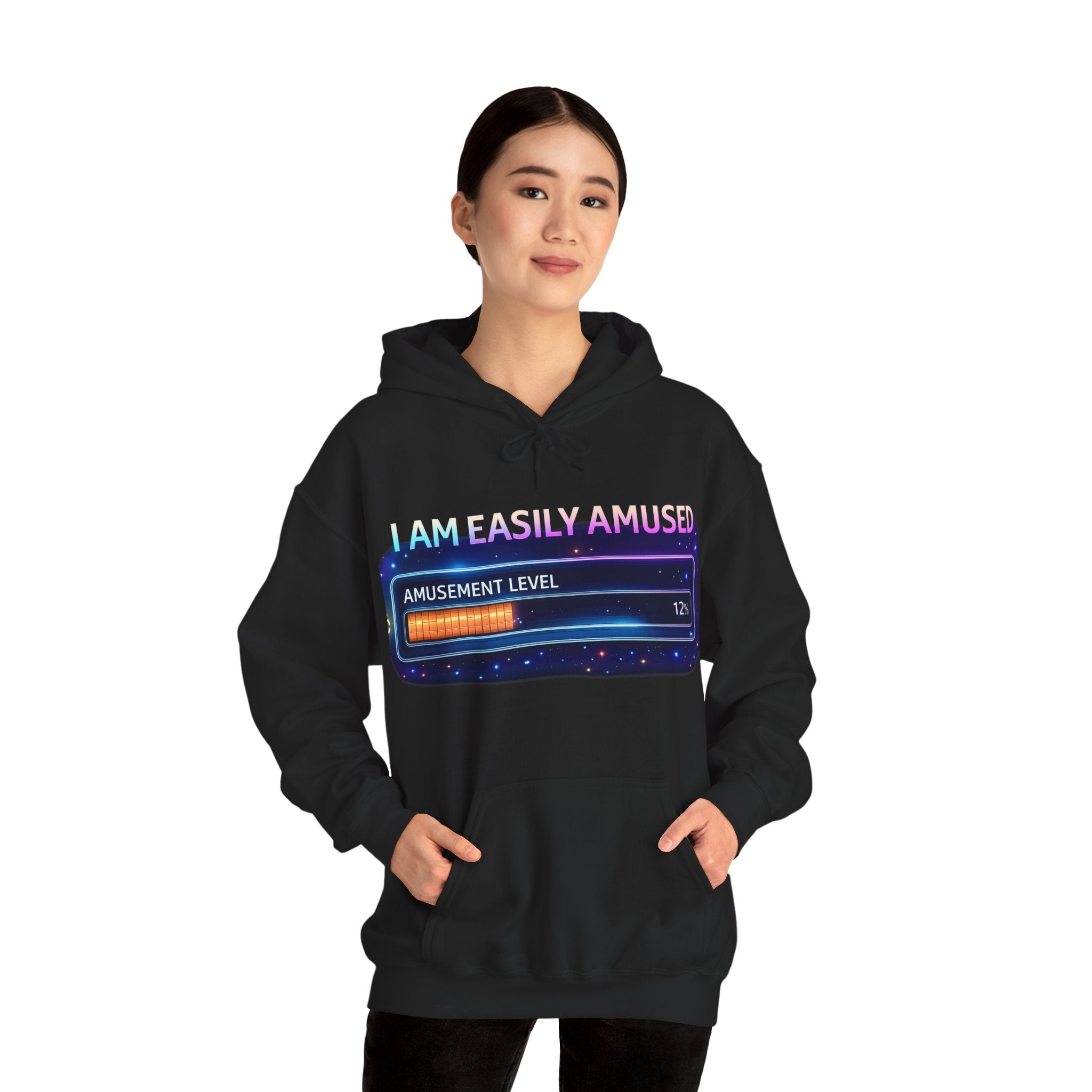 I Am Easily Amused Level Meter Hoodie | Funny Gamer Sweatshirt - Mutantur Labs LLC