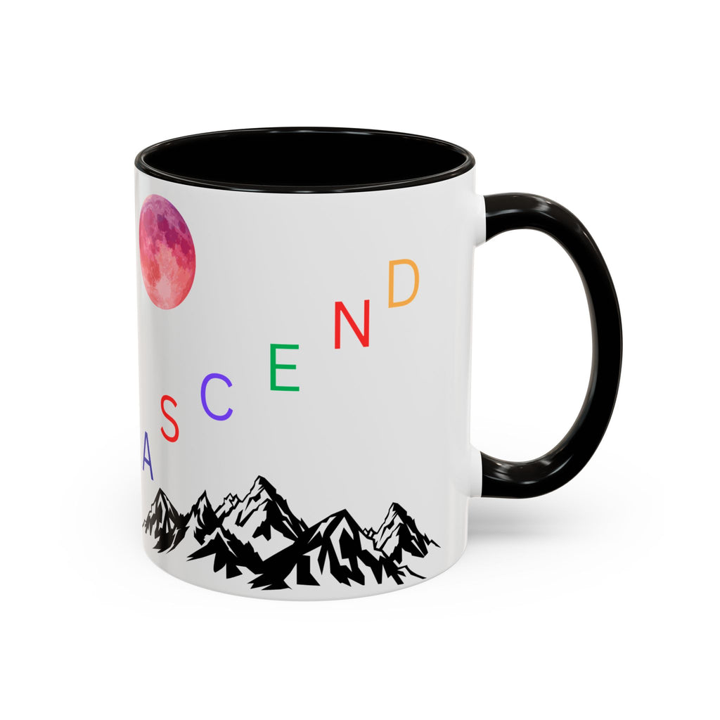 Ascend Mountain Moon Mug — Inspirational White Ceramic Coffee Cup - Mutantur Labs LLC