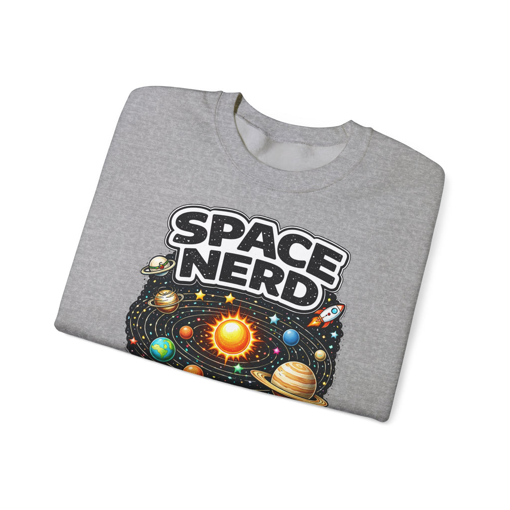 Space Nerd Sweatshirt — Retro Solar System Crewneck for Astronomy Lovers - Mutantur Labs LLC