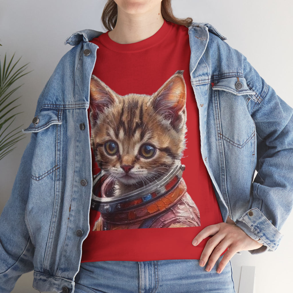 Astronaut Kitty Unisex Heavy Cotton Tee
